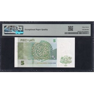 Latvia, 5 Lati, 2007, Superb Gem UNC 67 EPQ