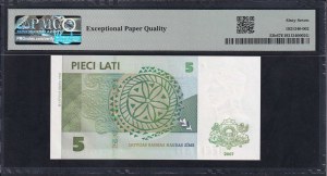 Latvia, 5 Lati, 2007, Superb Gem UNC 67 EPQ