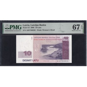 Latvia, 10 Latu, 2008, Superb Gem UNC 67 EPQ