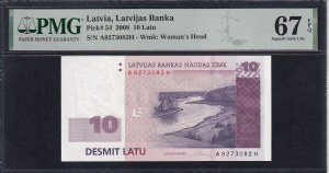 Latvia, 10 Latu, 2008, Superb Gem UNC 67 EPQ