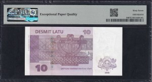 Latvia, 10 Latu, 2008, Superb Gem UNC 67 EPQ