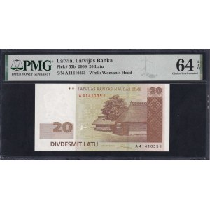 Latvia, 20 Latu, 2009, Choice UNC 64 EPQ