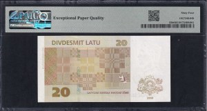 Latvia, 20 Latu, 2009, Choice UNC 64 EPQ