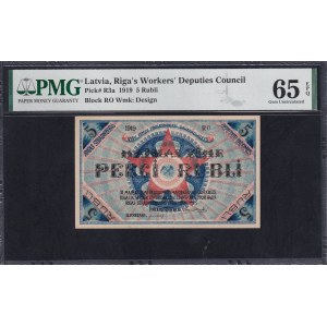 Latvia, 5 Rubli, 1919, Gem UNC 65 EPQ