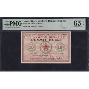 Latvia, 10 Rubli, 1919, Gem UNC 65 EPQ