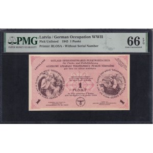 Latvia, 1 Punkt, 1945, Gem UNC 66 EPQ