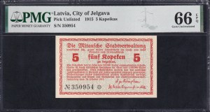 Latvia, 5 Kapeikas, 1915, Gem UNC 66 EPQ