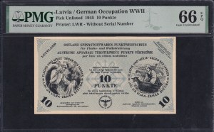 Latvia, 10 Punkte, 1945, Gem UNC 66 EPQ