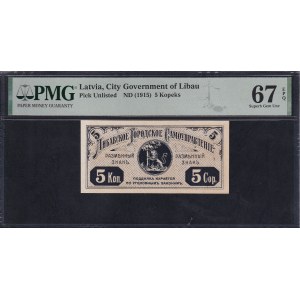 Latvia, 5 Kopeks, 1915, Superb Gem UNC 67 EPQ