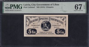 Latvia, 5 Kopeks, 1915, Superb Gem UNC 67 EPQ