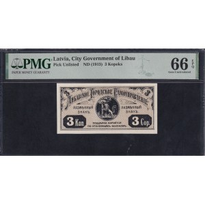 Latvia, 3 Kopeks, 1915, Gem UNC 66 EPQ