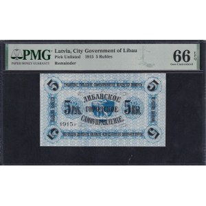 Latvia, 5 Rubles, 1915, Gem UNC 66 EPQ