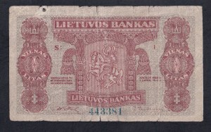 Lithuania, 1 Litas, 1922, F