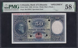 Lithuania, 50 Litu, 1928, Choice About UNC 58 EPQ, 