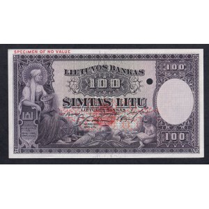 Lithuania, 100 Litu, 1928, UNC, SPECIMEN