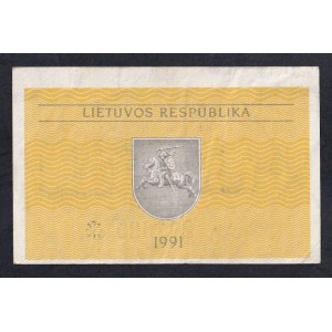 Lithuania, 0.5 Talonas, 1991, XF-AU, ''Valstybinis''