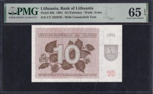 Lithuania, 10 Talonas, 1991, Gem UNC 65 EPQ