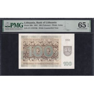 Lithuania, 100 Talonas, 1991, Gem UNC 65 EPQ