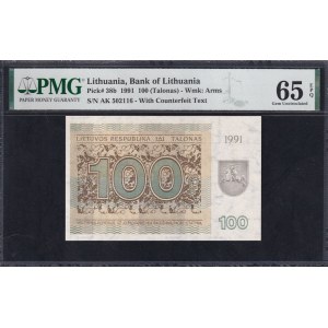 Lithuania, 100 Talonas, 1991, Gem UNC 65 EPQ