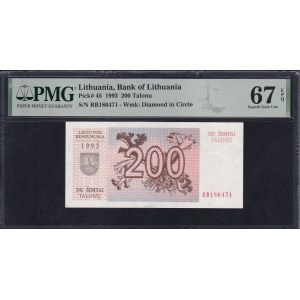 Lithuania, 200 Talonu, 1993, Superb Gem UNC 67 EPQ