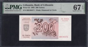 Lithuania, 200 Talonu, 1993, Superb Gem UNC 67 EPQ