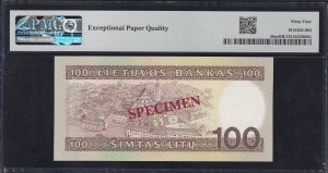 Lithuania, 100 Litu, 1991 (1993), Choice UNC 64 EPQ, 