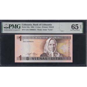 Litva, 1 litas, 1994, Gem UNC 65 EPQ