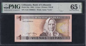 Lithuania, 1 Litas, 1994, Gem UNC 65 EPQ