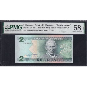 Lithuania, 2 Litai, 1993 (1994), Choice About UNC 58 EPQ, Replacement