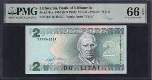 Lithuania, 2 Litai, 1993 (1994), Gem UNC 66 EPQ