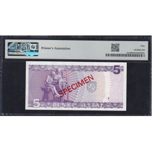 Lithuania, 5 Litai, 1993, About UNC 50, SPECIMEN