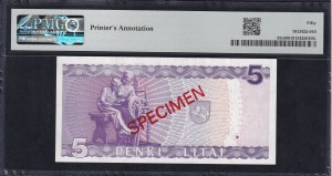Lithuania, 5 Litai, 1993, About UNC 50, 