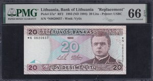 Lithuania, 20 Litu, 1993 (1994), Gem UNC 66 EPQ, 