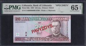 Lithuania, 20 Litu, 1997, Gem UNC 65 EPQ, 