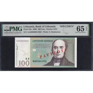 Lithuania, 100 Litu, 2000, Gem UNC 65 EPQ, SPECIMEN
