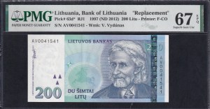 Lithuania, 200 Litu, 1997 (2012), Superb Gem UNC 67 EPQ, 