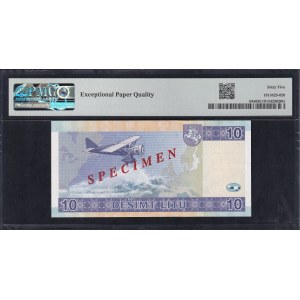 Lithuania, 10 Litu, 2001, Gem UNC 65 EPQ, SPECIMEN