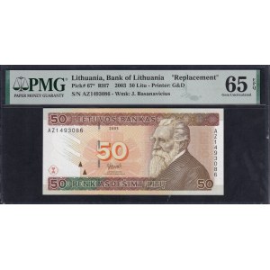 Lithuania, 50 Litu, 2003, Gem UNC 65 EPQ, REPLACEMENT