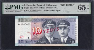 Lithuania, 10 Litu, 2007, Gem UNC 65 EPQ, 