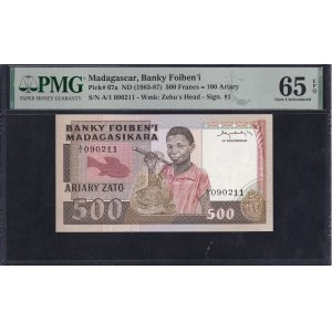 Madagascar, 500 Francs, 1983-87, Gem UNC 65 EPQ