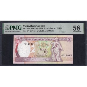 Malta, 2 Liri, 1967 (1989), Choice About UNC 58