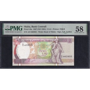 Malta, 2 Liri, 1967 (1994), Choice About UNC 58