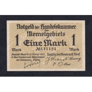 Memel, 1 Mark, 1922, AU