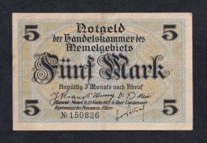 Memel, 5 Mark, 1922, XF
