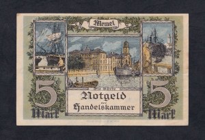 Memel, 5 Mark, 1922, XF