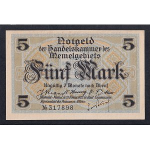 Memel, 5 Mark, 1922, aUNC