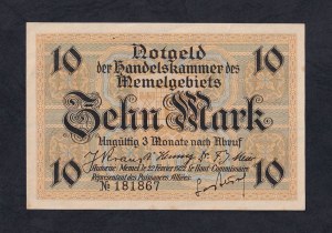 Memel, 10 Mark, 1922, aUNC