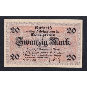Memel, 20 Mark, 1922, XF