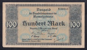 Memel, 100 Mark, 1922, XF