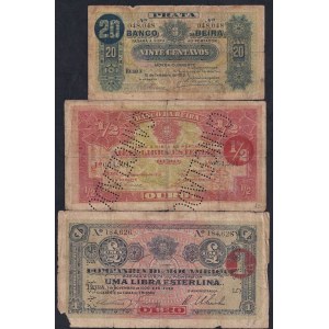 Mozambique, Set of 3 Banknotes, 1919, F